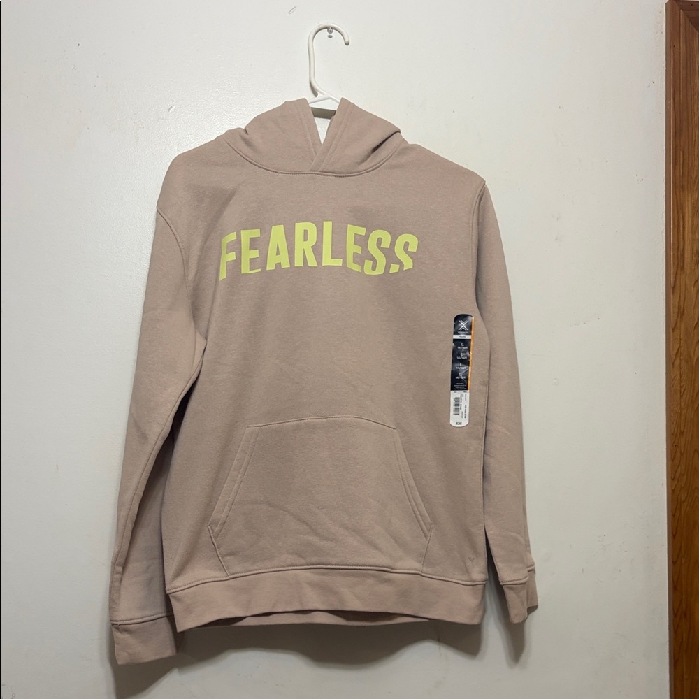 Xersion Light Beige Hoodie with Green Lining